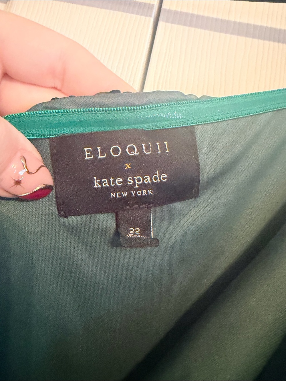 ELOQUII X Kate Spade Sequin Strapless Evening Dress - Emerald Green - Picture 2 of 4